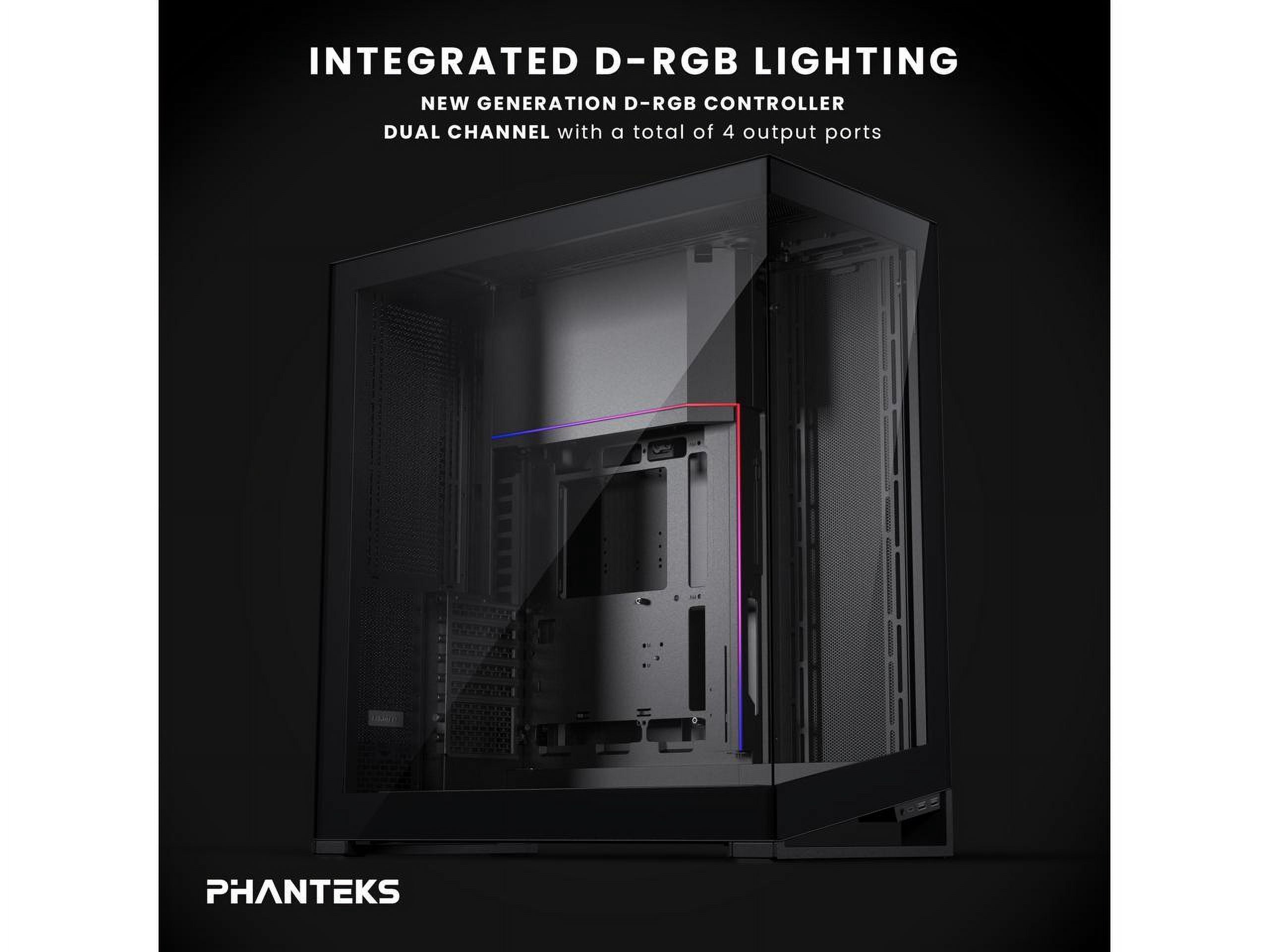 Phanteks NV9 MKII, Showcase Full-Tower Chassis, Rear-Connect MB Support, Integrated D/A-RGB Lighting, Seamless Tempered Glass Design, 11x 140mm Fan Positions, Black