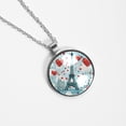 thumbnail image 4 of Eiffel Tower Stunning Glass Circular Pendant Necklace - Fashionable and Elegant Necklaces for Women, 4 of 5