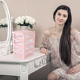 thumbnail image 4 of BESTYASH 1Ud Organizador De Cosméticos De Plástico PP Rosa Con Cajones Transparentes Para Oficina, 4 of 7