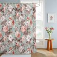 thumbnail image 4 of Shower Curtain Watercolor Camellia Shower Curtains for Bathroom Decor, Waterproof Polyester Shower Curtain Set with Hooks, Small Stall Size 36" x 72" Spring Vintage Floral, 4 of 9