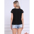 thumbnail image 3 of DARING DIVA Women's Dressy Short Sleeve Business Casual Shirts XL Black, 3 of 6