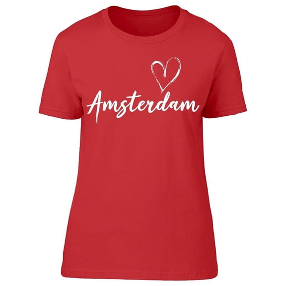 Amsterdam Typography Heart T-Shirt Women -Image by Shutterstock, Female 3X-Large