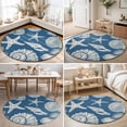 thumbnail image 4 of Round Area Rugs 6Ft, Lake Blue Starfish Coastal Non-Slip Washable Circle Rugs Carpet, Shell Summer Beach Nautical Indoor Outdoor Rug Floor Mats Throw Runner for Bedroom Living Room Bathroom, 4 of 8