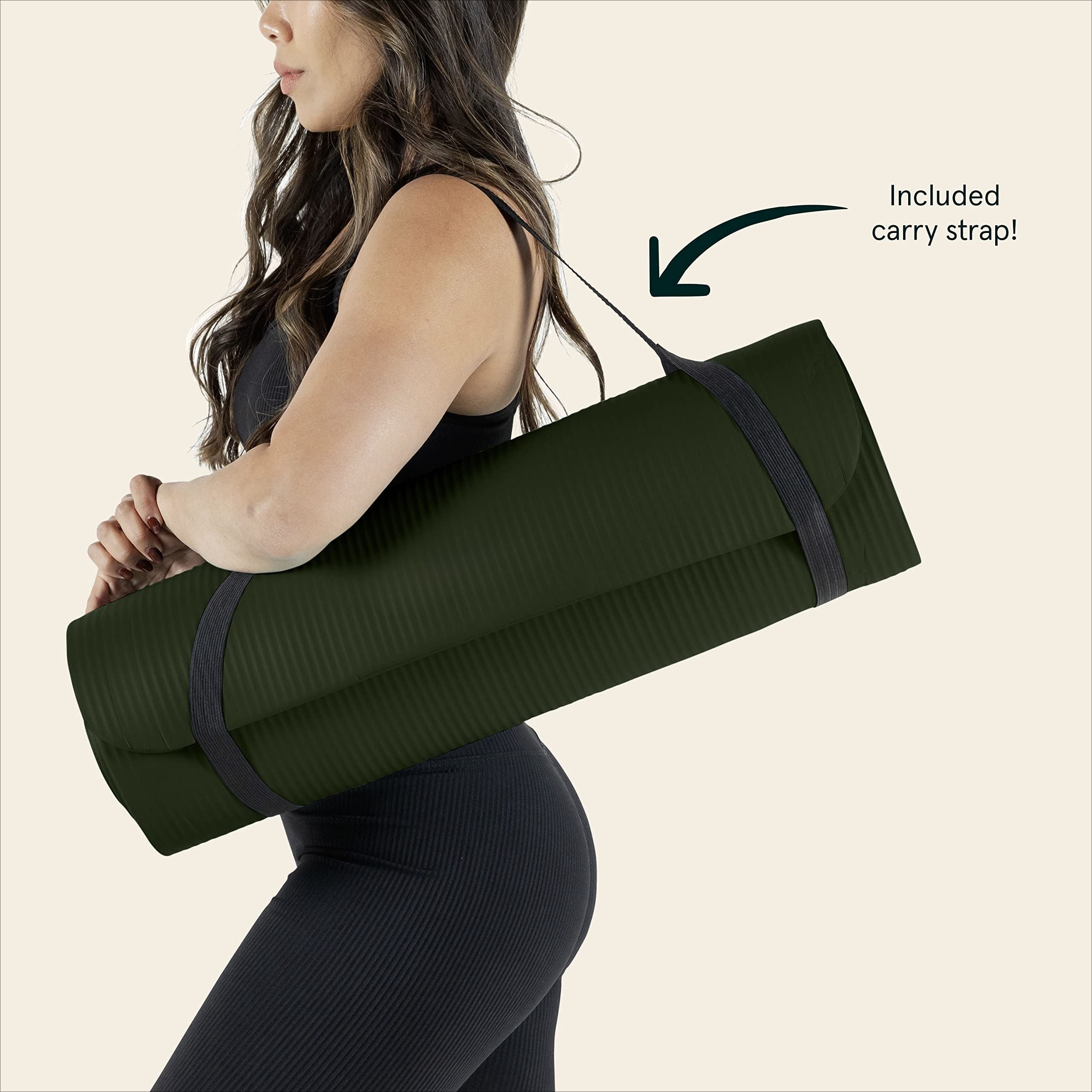 72"x24" Thick Non-Slip Yoga Mat BPA-Free Exercise Mat with Carrying Strap for Pilates & Fitness