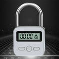 thumbnail image 2 of Metal Timer Lock LCD Display Multi-Function Electronic Time 99 Hours Max Timing USB Rechargeable Timer Padlock,Silver, 2 of 6