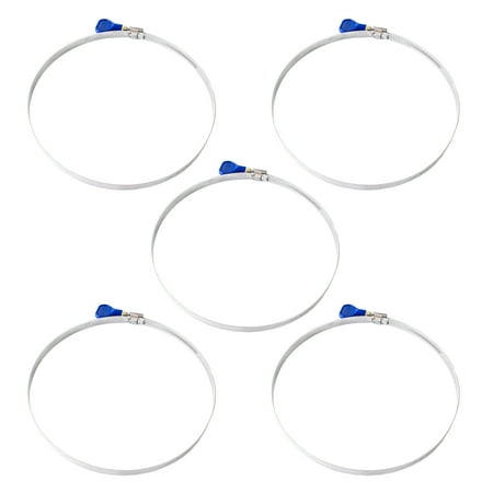 

POWERTEC 70250 6 Inch Key Hose Clamp | Stainless Steel 6 Thumb Screw Dust Collector Hose Clamps – 5 Pack