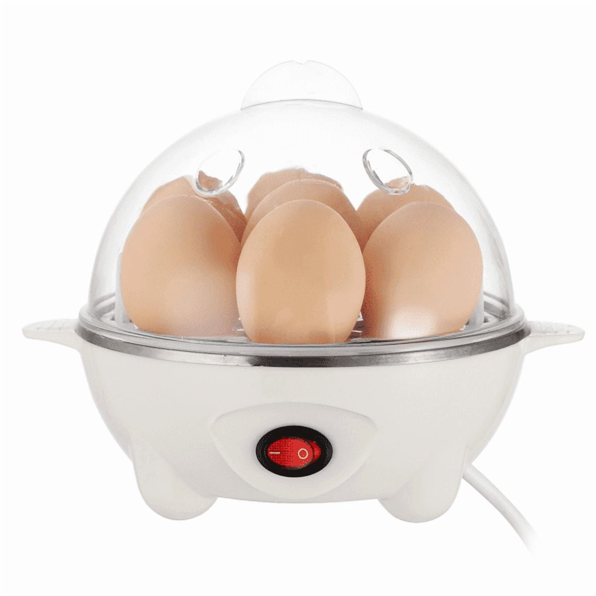 Electric Egg Cooker, 7‑Egg Capacity Multi‑Function Egg Boiler with Auto Shut‑Off, Measuring Cup & Egg Piercer Included for Soft Hard Boiled Eggs, Steaming Vegetables Dumplings