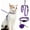 Blue, variant on Cat Harness with Leash and Collar Set - Escape Proof Adjustable H-shped Cat Harness with Star and Moon Pattern Glow in The Dark for Kitty Outdoor Walking