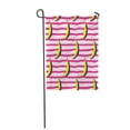 thumbnail image 1 of LADDKE Pink Warhol Doodle Bananas on Stripy Yellow Andy Pop Leaf Abstract Black Color Garden Flag Decorative Flag House Banner 28x40 inch, 1 of 1