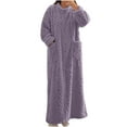 thumbnail image 2 of OSFVNOXV Flannel Nightgown for Women Long to Floor Soft Knit Sleep Shirts with Pockets,Long Sleeve Cold-Resistant Crewneck Pullover Sleepwear, 2 of 7