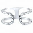 thumbnail image 2 of Silver Double Band Open Ends With Cubic Zirconia Ring, 2 of 3