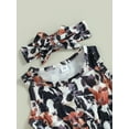 thumbnail image 5 of Cenuakty Baby Girls Romper Set, Sleeveless Crew Neck Cow Print Tasseled Balls Romper with Bowknot Hairband, 5 of 9