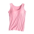 thumbnail image 3 of Mfakffe Womens Tank Tops with Built In Bras Casual Workout Sleeveless Racerback Shirts Comfy Yoga Camisole Tops Undershirt (Pink, L), 3 of 5