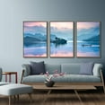 thumbnail image 2 of IDEA4WALL Framed Wall Art Print Set Pastel Blue & Pink Sky and Lake Reflection Nature Wilderness Photography Realism Rustic Scenic Colorful Ultra for Living Room, Bedroom, Office - 16"x24"x3 Natural, 2 of 4