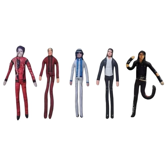 Set of 5 Michael Plush Figure, Mini Michael Doll Bendable Flexible Internal Wire Frame Poseable Stuffed Doll,Michael Toys Party Decorations Gift For Singer Fans