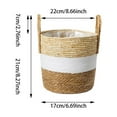 thumbnail image 2 of Versatile Woven Rattan Flower Basket Planter for Indoor/Outdoor Use, Floor Standing Storage Organizer with Handle, Decorative Sea Grass Basket for Home, Balcony, and Garden Decor, 2 of 8