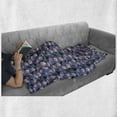 thumbnail image 6 of Exotic Soft Flannel Fleece Throw Blanket, Hibiscus Monstera Leaves Palms Island Foliage on Polka Dots, Cozy Plush for Indoor and Outdoor Use, 70" x 90", Pale Pink Slate Blue, by Ambesonne, 6 of 6