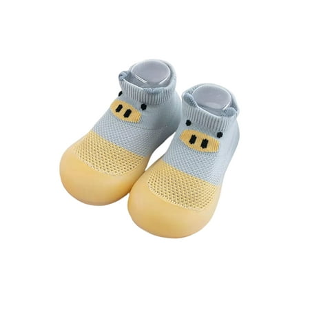 

SIMANLAN Infant Sock Shoe Knit Upper Floor Slippers Soft Soles Ankle Socks Girls Boys Comfortable First Walking Shoes Toddler Prewalker Gray Piggy 6.5C-7C