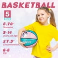 thumbnail image 3 of PP PICADOR Glitter Pink Basketball Size 5 for Kids 5-7 Years Old Girls Boys, Indoor Outdoor 27.5’’ PU Youth Junior Basketballs, 3 of 9