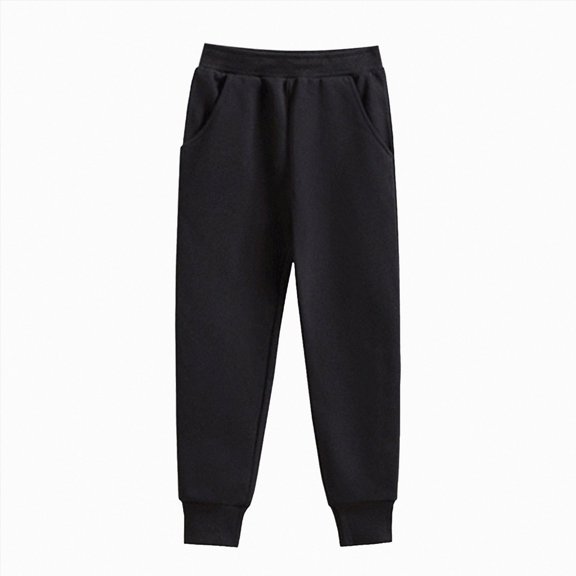 NIEWTR Boys Sweatpant 3t 4t 5t 6t 7t Kids Lightweight Open Bottom Athletic Jogger Baggy Drawstring Elastic Waist Pant with Pockets Boys Uniform Dress Pant(A-Black,7-8 Years)