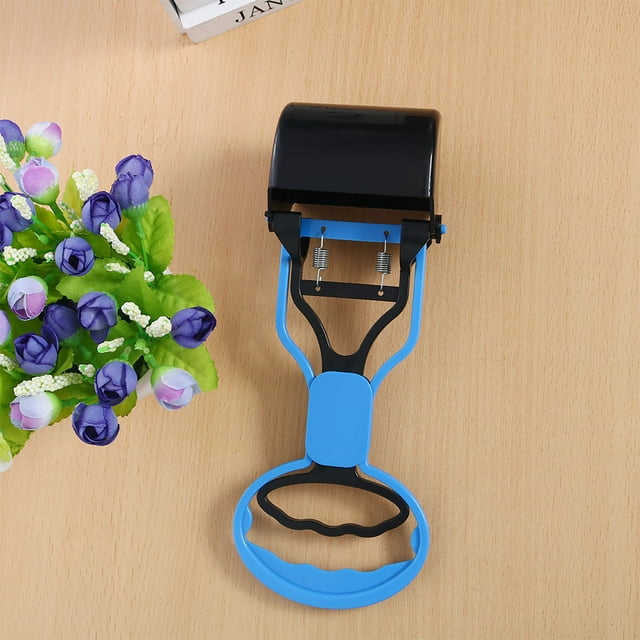 Recogedor de Excremento de Perro con Mango Largo, Ideal para Recoger Desechos de Perro en Césped y Grava, Color Azul