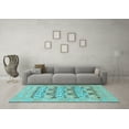 thumbnail image 3 of Ahgly Company Indoor Square Oriental Light Blue Traditional Area Rugs, 4' Square, 3 of 4