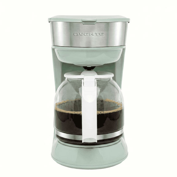 OVENTE 12-Cup Drip Coffee Maker with Easy On/Off Switch, Teal CM412LBL | Anti-Drip System, Heat-Resistant Borosilicate Glass Carafe, Reusable Filter, Water Level Indicator, Ideal for Home or Office