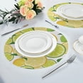thumbnail image 6 of GZHJMY Fresh Lemon Lime Round Placemats Washable Plate Table Mats for Kitchen Dining Table Decoration Set of 4 Table Mat, 6 of 7