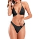 thumbnail image 1 of Bikini de triángulo Halter para Mujer Trajes de baño brasileños de Dos Piezas con Parte Inferior descarada Negro CH Negro CH Xishao ropa, 1 of 2