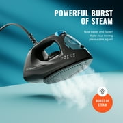 PurSteam 1200W Professional Steam Iron, Burst/Spray & Non-Stick Soleplate, Auto Shut-Off