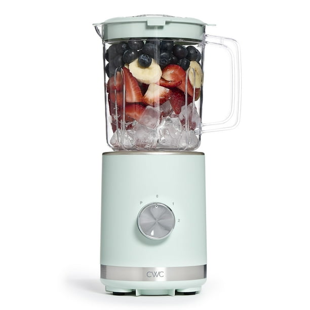 COCINA CON COLOR Licuadora de 300 vatios: potente control de 2 velocidades con pulso, cuchillas de acero inoxidable de 4 puntas, jarra de 25 oz (750 ml) y patas antideslizantes, salvia