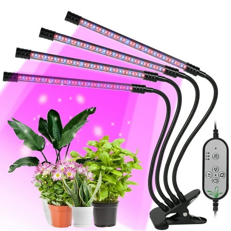 

Willstar 9W/18W/27W/36W USB LED Grow Light 1/2/3/4 Head Red & Blue Full Spectrum Clip Plant Growing Lamp 5 Level Dimmable LED Clamp Growing Lamp 4/8/12H Timer 360° Flexible Neck Desk Clip Plant Light