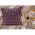 thumbnail image 2 of Checkered Fluffy Throw Pillow Cushion Cover, Crosswise Striped Mosaic Pattern Squares Retro Style Feminine Design, Rectangle Accent Pillow Case, 26" x 16", Pink Pale Pink Black, by Ambesonne, 2 of 5