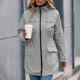 thumbnail image 5 of Abrigo de Moda Gibobby Chubasquero informal con capucha para mujer gris XL, 5 of 5
