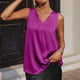 thumbnail image 2 of Camiseta sin mangas de color liso, camiseta sin mangas con cuello en V para mujer, camiseta sin mangas de color liso de satén, camiseta sin mangas de color liso de satén, rendimiento sólido, 2 of 6