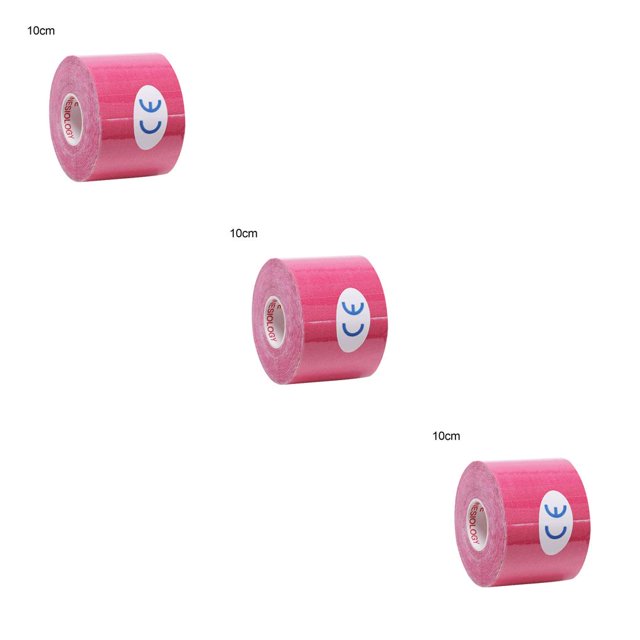 Eigraketly Cinta muscular Soporte Elástico Deporte Adhesivo Vendaje Gimnasio Fitness Correa muscular, Rosa, 10 cm x 5 m Rosa 10 cm * 5 m 3piezas