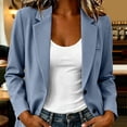 thumbnail image 5 of VBVC Women's Notched Lapel Single Button Blazer , Long Sleeve Office Suit Jacket For Women , Ladies' Business Blazer with Pockets,Light Blue,S-3XL, 5 of 7
