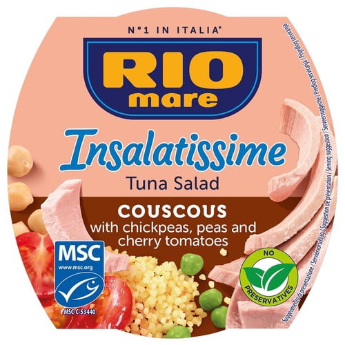 Rio Mare MSC Tuna & Cous Cous Salad 160g, British Import (Pack of 2)