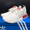 thumbnail image 4 of Ad-id-as Originals NMD R1 Athletic Shoes White Green Red HQ1434 Men’s Size 11.5, 4 of 6