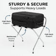 thumbnail image 3 of USTECH Chrome High Back Folding Luggage Rack, Heavy-Duty Metal Suitcase Stand for Guest Room, Bedroom, or Hotel – Foldable & Space-Saving Design, 3 of 7