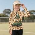 thumbnail image 3 of Psesaysky Girls St. Patrick Giraffe Print Sweatshirts Kids Casual Long Sleeve Trendy Tops Fall Comfy Lightweight Quarter Zip Pullovers Athletic Thermal Coat 8-9 Years, 3 of 6
