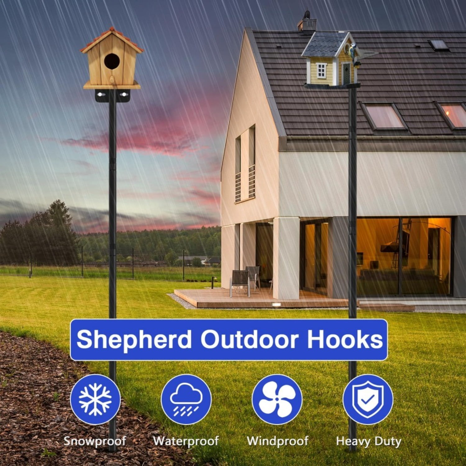 80" Heavy-Duty Adjustable Bird Feeder Pole