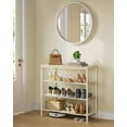 thumbnail image 2 of Shoe Rack 4 Tier, Narrow Shoe Storage Organiser for Wardrobe Hallway, with 3 Fabric Shelves and Top for Bags, Shoe Shelf, Steel Frame, Industrial, 2 of 6