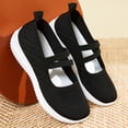 thumbnail image 6 of IEMIEMIEM Women's Mary Jane Walking Shoes Comfortable Knit Flats Soft Slip on Dress Shoes for Women Casual Nurse Flats Diabetic Shoes with Arch Support Black 9 Wide, 6 of 6
