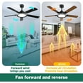 thumbnail image 6 of BAYSQUIRREL  52" Ceiling Fans with Lights,Bluetooth Ceiling Fan with Speaker,6-Speeds DC Reversible Noiseless Motor,Full-Spectrum Eye-Care Flush Mount Ceiling Fan with Light, 6 of 9