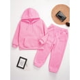 thumbnail image 4 of iiniim Kids Boys Girls Long Sleeve Hoodie Sweatshirt and Jogging Pants Set Athletic 2 Piece Tracksuit Sweatsuit Set Pink 2-3, 4 of 7