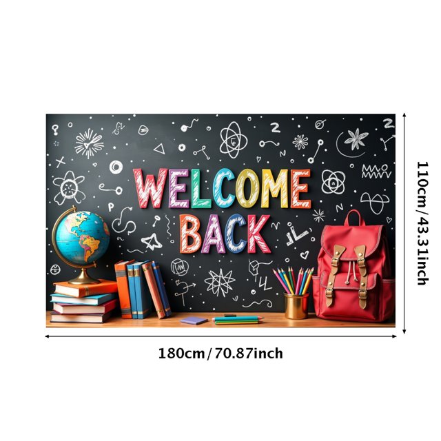 Welcome Back Theme Party Banner Heart Design Background Wedding Event Backdrop School Decorations Reunions Photo Props