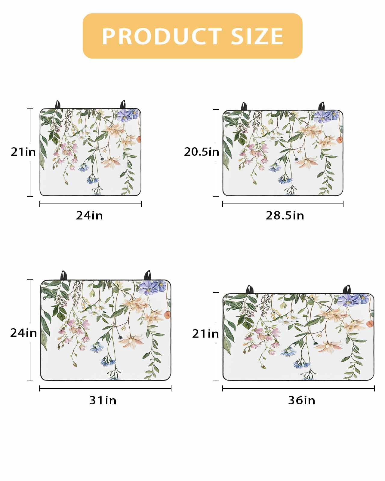 nqOlkjepod Large Induction Cooktop Protector Mat 31"x24", Spring Floral Leaves Stove Top Covers for Electric Stove, Vintage Flowers Farmhouse Stove Burner Cover Mats, Glass Top Stove Cover