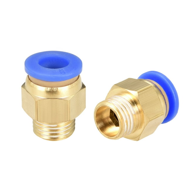 Unique Bargains 9 Pcs 1/4' G Male Straight Thread 6mm Push In Joint Pneumatic Connector Fitting Quick Fittings