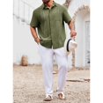 thumbnail image 4 of Summer Men Shirt Guayabera Short Sleeved Button Up Beach Shirt, 4 of 5